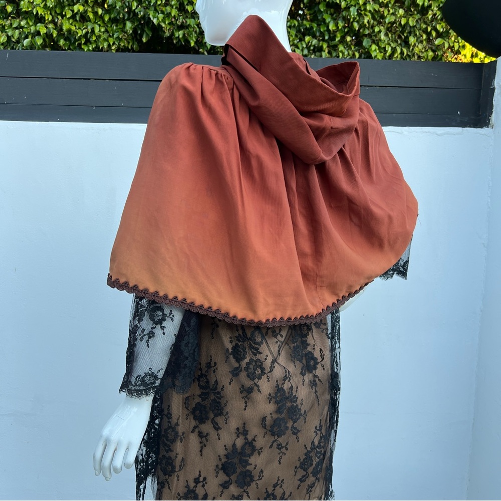 VTG Movie Costume Burnt Orange Hooded Capulet - Picture 4 of 16
